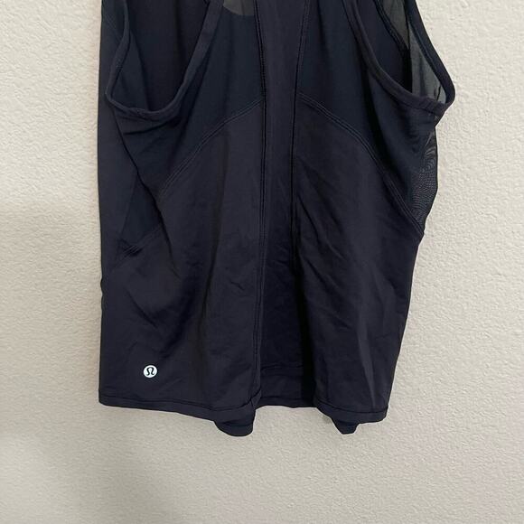 Lululemon Ace Tank Scoop Neck Racerback Mesh Panel Lullure Slim Fit Top Black 4 - Picture 11 of 12